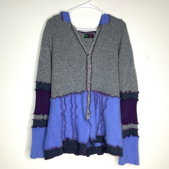 Cosmic Garden Designs Jackets & Blazers - < Cosmic Garden Designs Wool Blend Color Block Shacket >